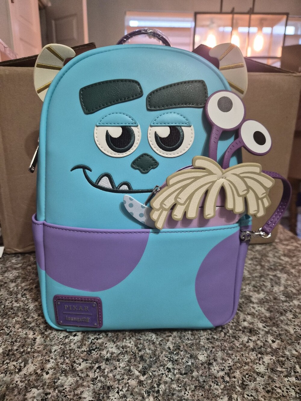 Pixar Loungefly Monsters University Sulley Backpack - Blue & Purple